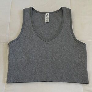 90 Degree By Reflex Charcoal Ribbed Crop Top